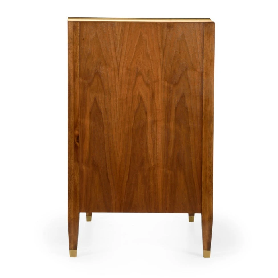 Amanda Walnut Cabinet With Brass And Mirror Features 4 Amanda Walnut Cabinet With Brass And Mirror Features - Image 4
