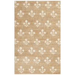 Orchard Bloom Natural Hand Woven Wool And Jute Area Rug