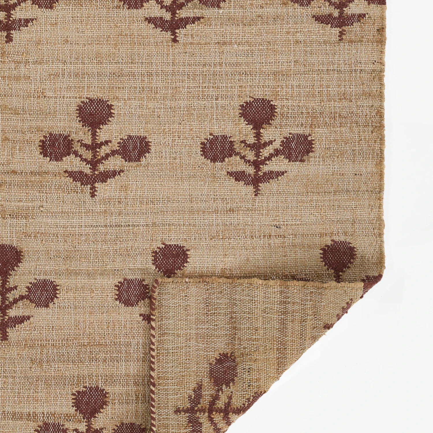 Orchard Bloom Rust Hand Woven Wool And Jute Area Rug 5 Orchard Bloom Rust Hand Woven Wool And Jute Area Rug - Image 5