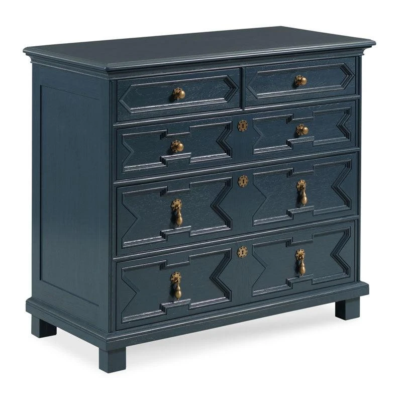 17th Century Chest With Navy Blue Finish 1 17th Century Chest With Navy Blue Finish