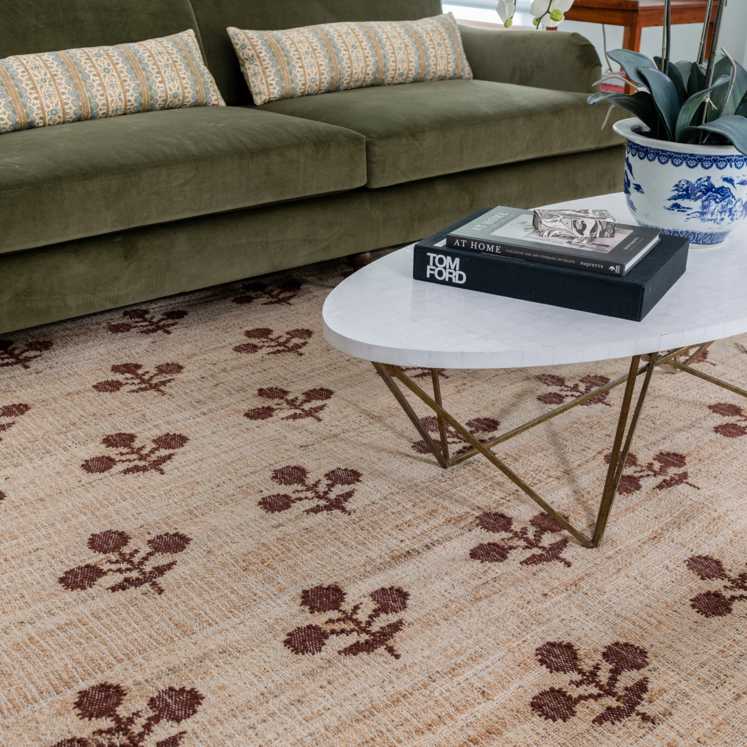 Orchard Bloom Rust Hand Woven Wool And Jute Area Rug 3 Orchard Bloom Rust Hand Woven Wool And Jute Area Rug - Image 3