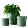 Set Of 3 Sea Green Cylinder Planters