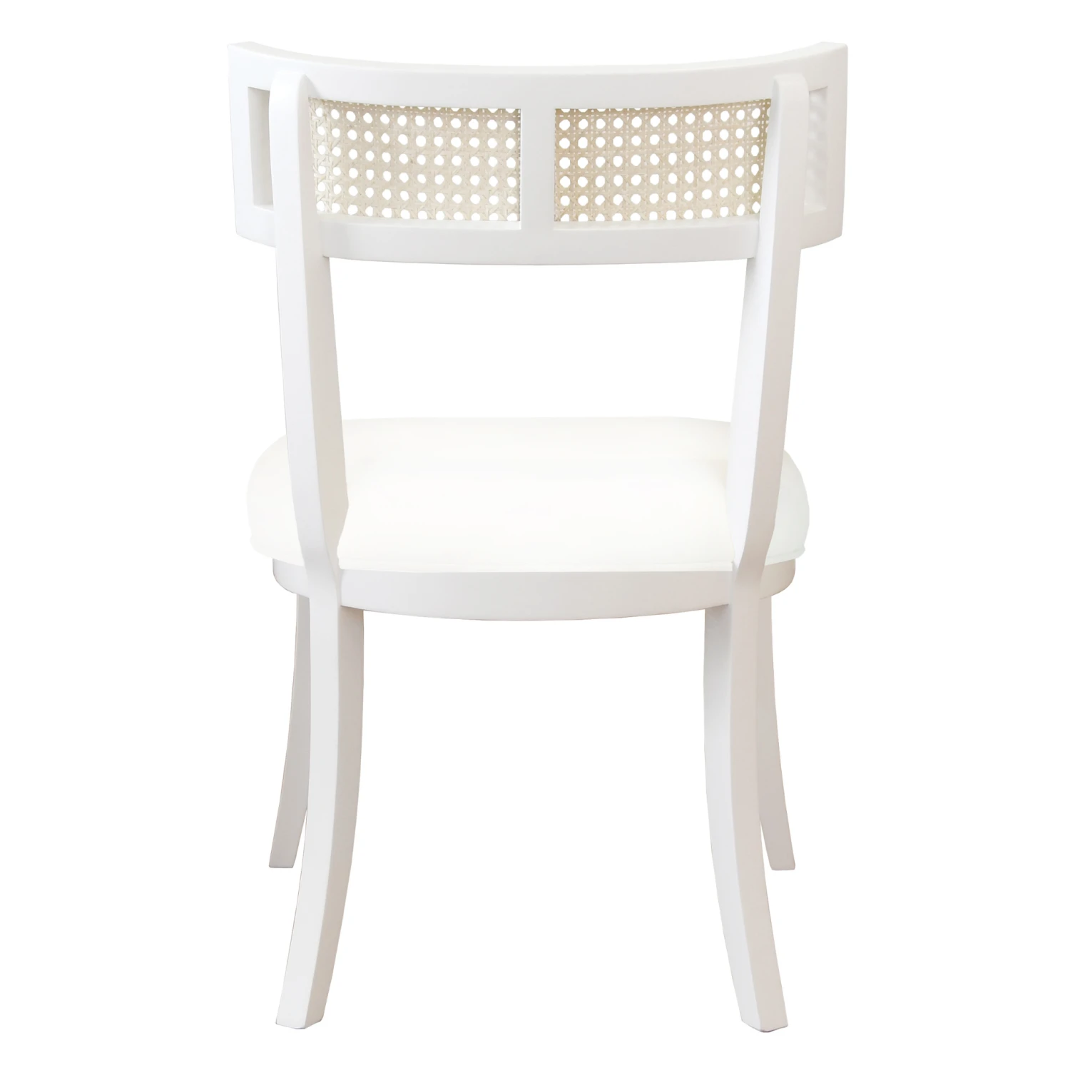 Britta Dining Chair With Cane Detail In Matte White Lacquer 2 Britta Dining Chair With Cane Detail In Matte White Lacquer - Image 2