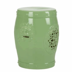 Scenic View Garden Seat In Green Glaze
