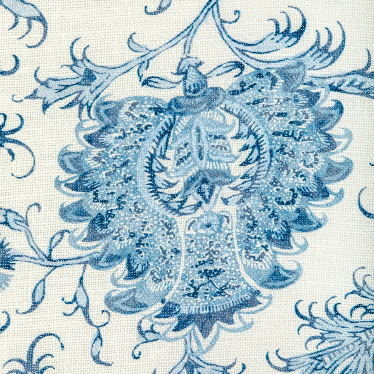 Lee Jofa Indiennes Floral Delft Print Decorative Fabric 3 Lee Jofa Indiennes Floral Delft Print Decorative Fabric - Image 3