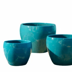 Set Of Three Cabachon Planters