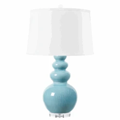 Virginia Lamp With Nickel In Cloud Blue