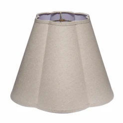 Natural Linen Scalloped Lamp Shade 12 Natural Linen Scalloped Lamp Shade -Famous Furniture Store 2SCAL 255LG