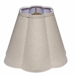 Natural Linen Scalloped Lamp Shade