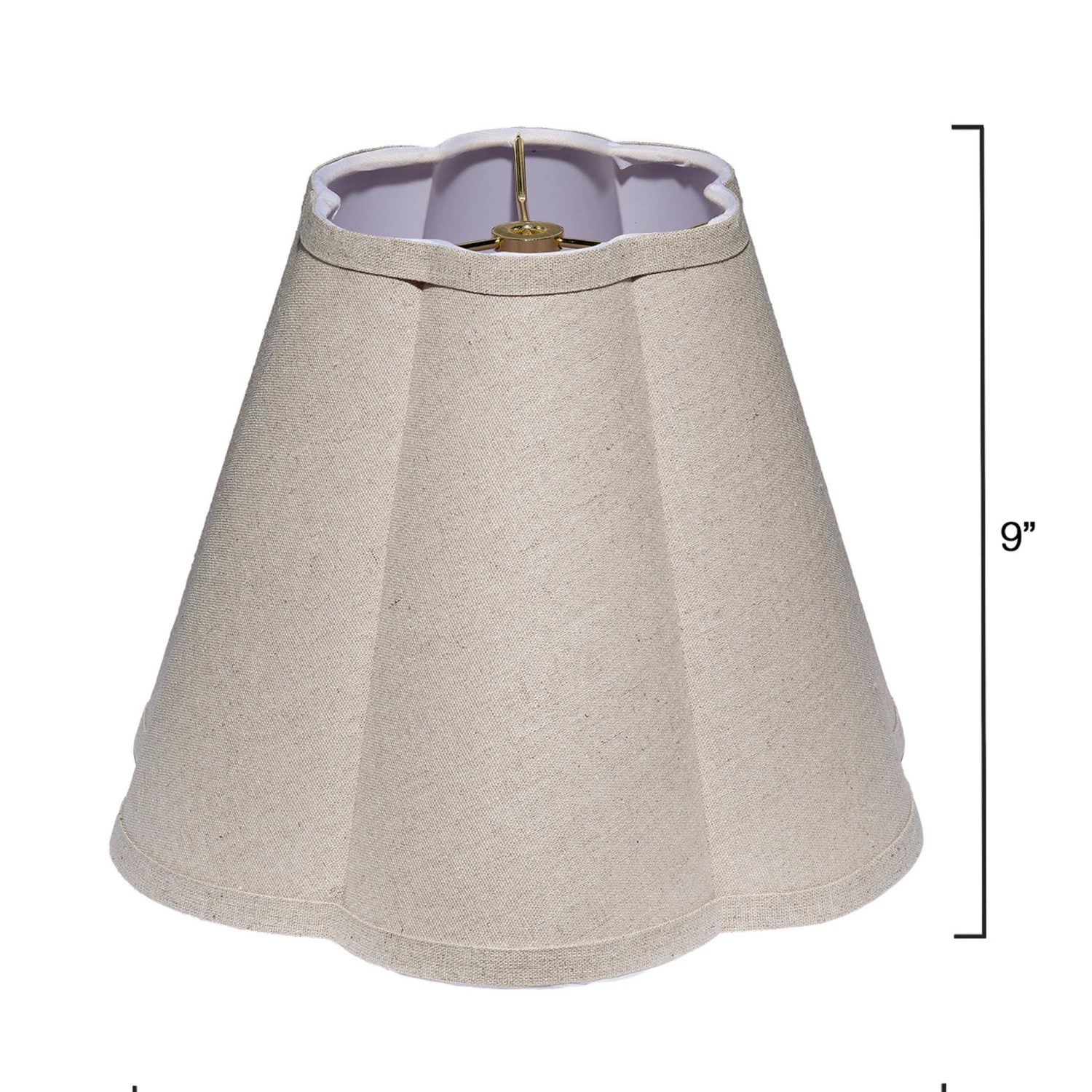 Natural Linen Scalloped Lamp Shade 3 Natural Linen Scalloped Lamp Shade - Image 3