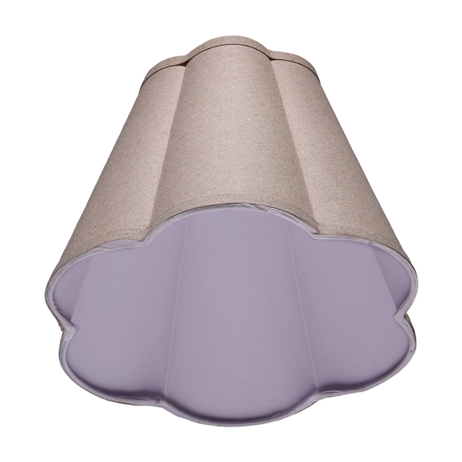 Natural Linen Scalloped Lamp Shade 2 Natural Linen Scalloped Lamp Shade - Image 2