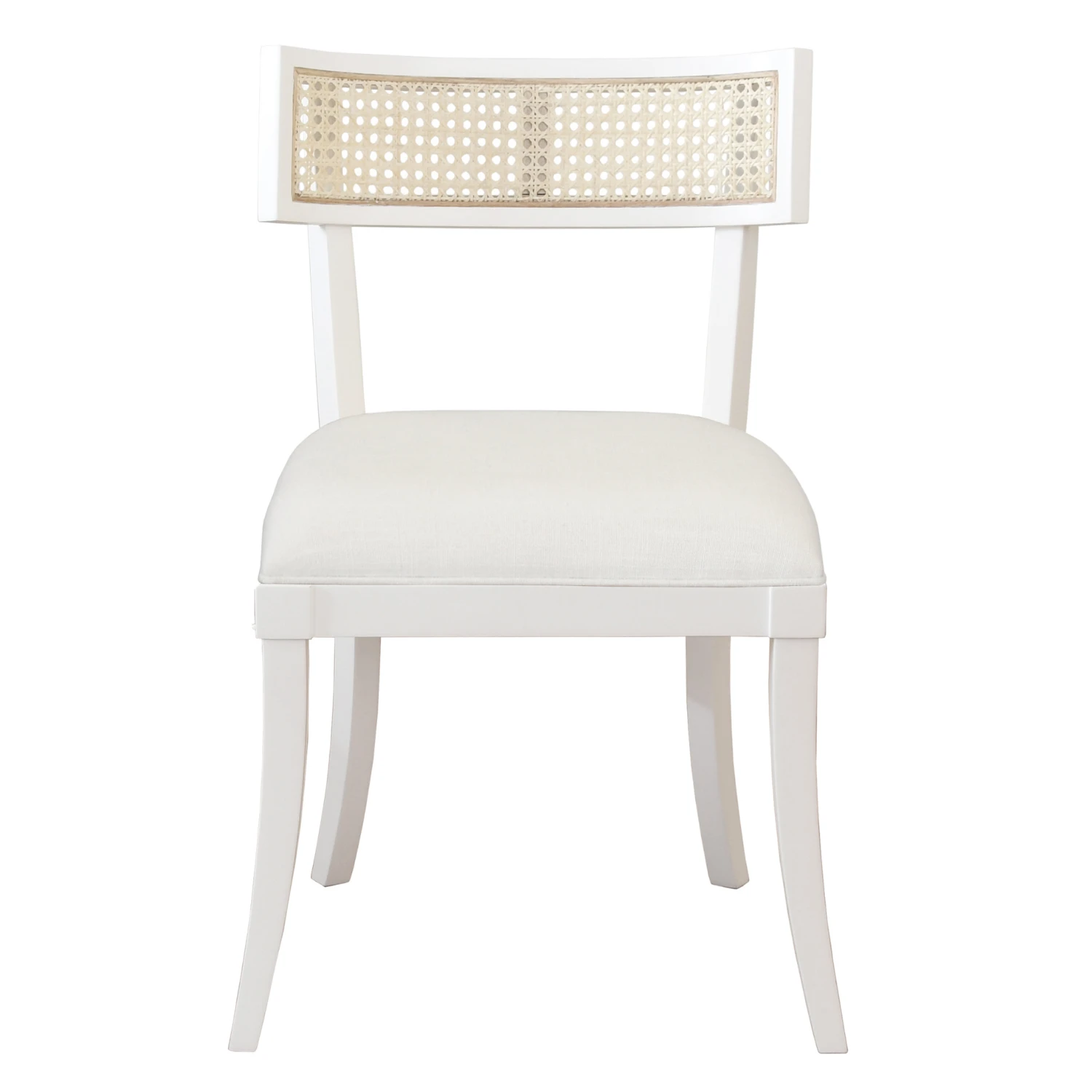 Britta Dining Chair With Cane Detail In Matte White Lacquer 1 Britta Dining Chair With Cane Detail In Matte White Lacquer