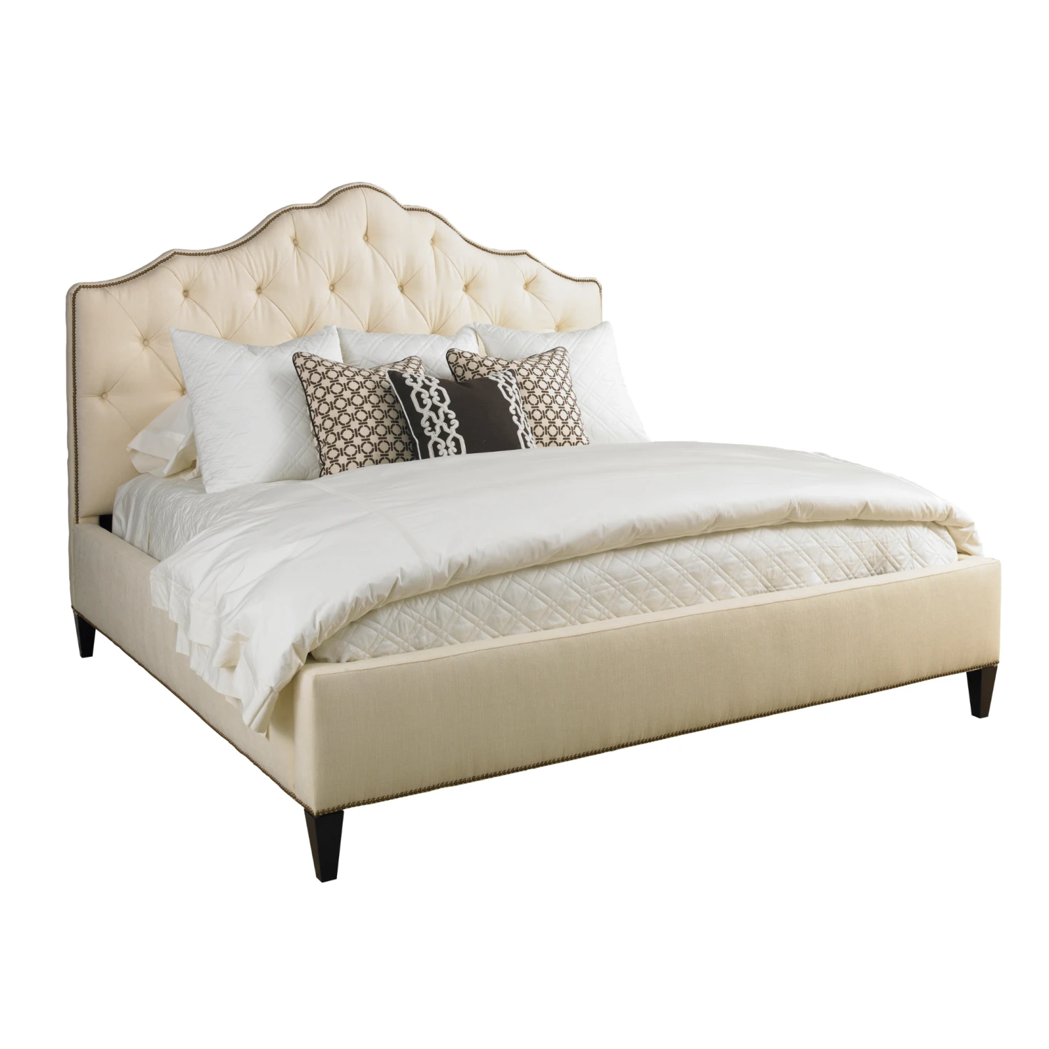Upholstered Platform King Bed With Nail Trim 3 Upholstered Platform King Bed With Nail Trim - Image 3