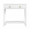 30" White Single Drawer Wood Nightstand