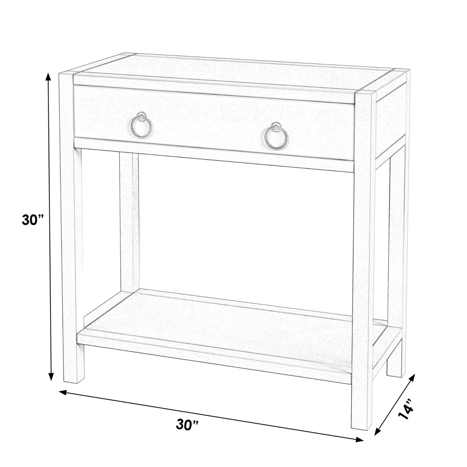 30" White Single Drawer Wood Nightstand 4 30" White Single Drawer Wood Nightstand - Image 4