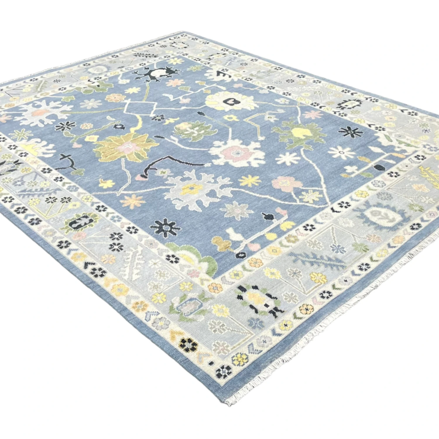 Charlotte Oushak Rug In Blue 4 Charlotte Oushak Rug In Blue - Image 4