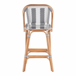 Lila Rattan Gray & White Striped Bar Stool 12 Lila Rattan Gray & White Striped Bar Stool -Famous Furniture Store 3715144 4