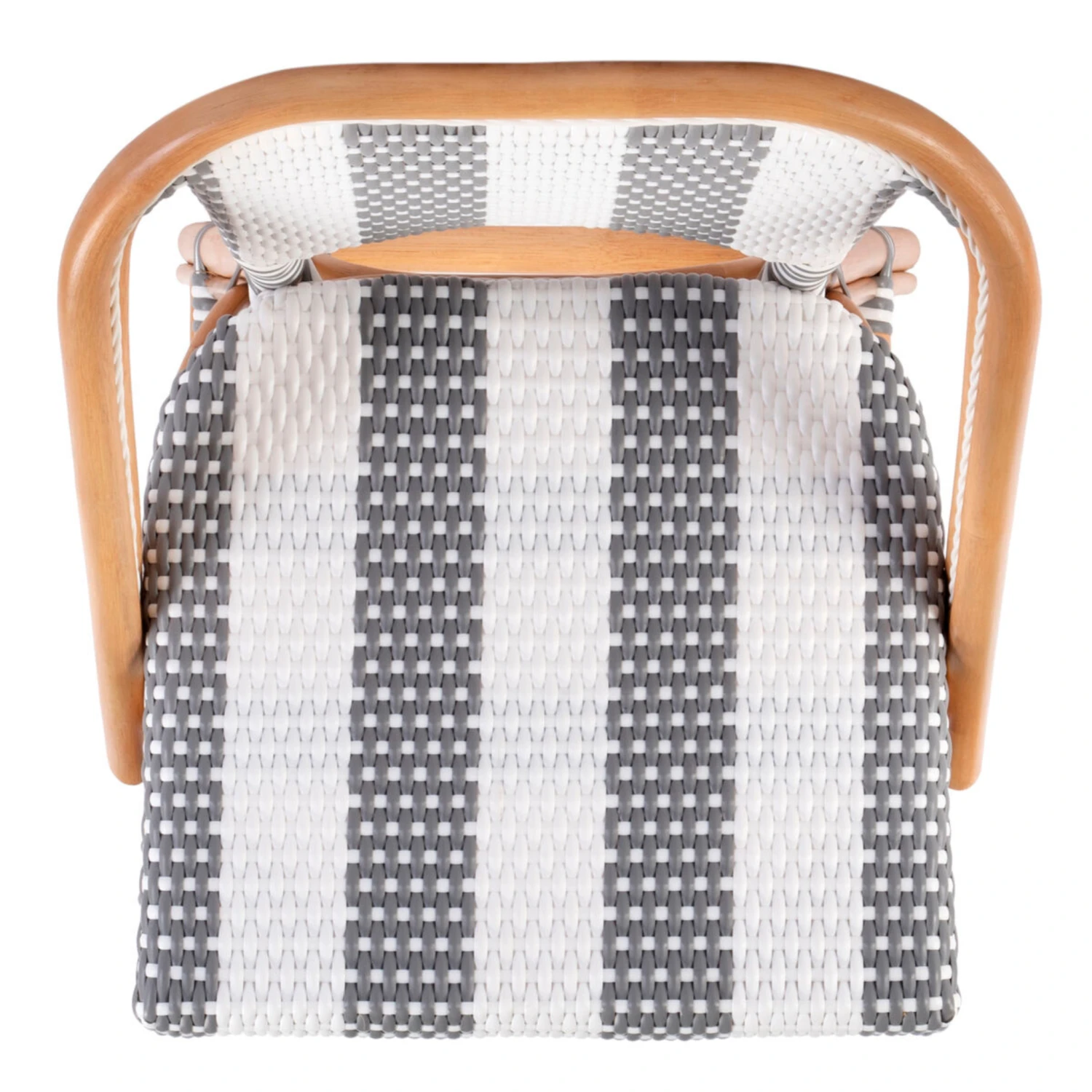 Lila Rattan Gray & White Striped Bar Stool 6 Lila Rattan Gray & White Striped Bar Stool - Image 6