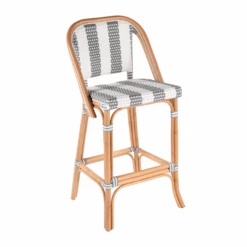 Lila Rattan Gray & White Striped Bar Stool 10 Lila Rattan Gray & White Striped Bar Stool -Famous Furniture Store 3715144 7