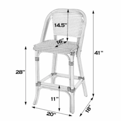 Lila Rattan Black & White Bar Stool 12 Lila Rattan Black & White Bar Stool -Famous Furniture Store 3715295 6