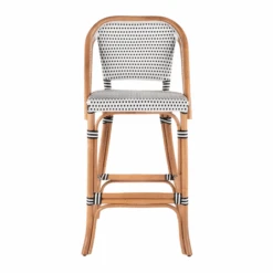 Lila Rattan Black & White Bar Stool