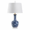 Ceramic Blue Belle Lamp In Blue & White Glaze