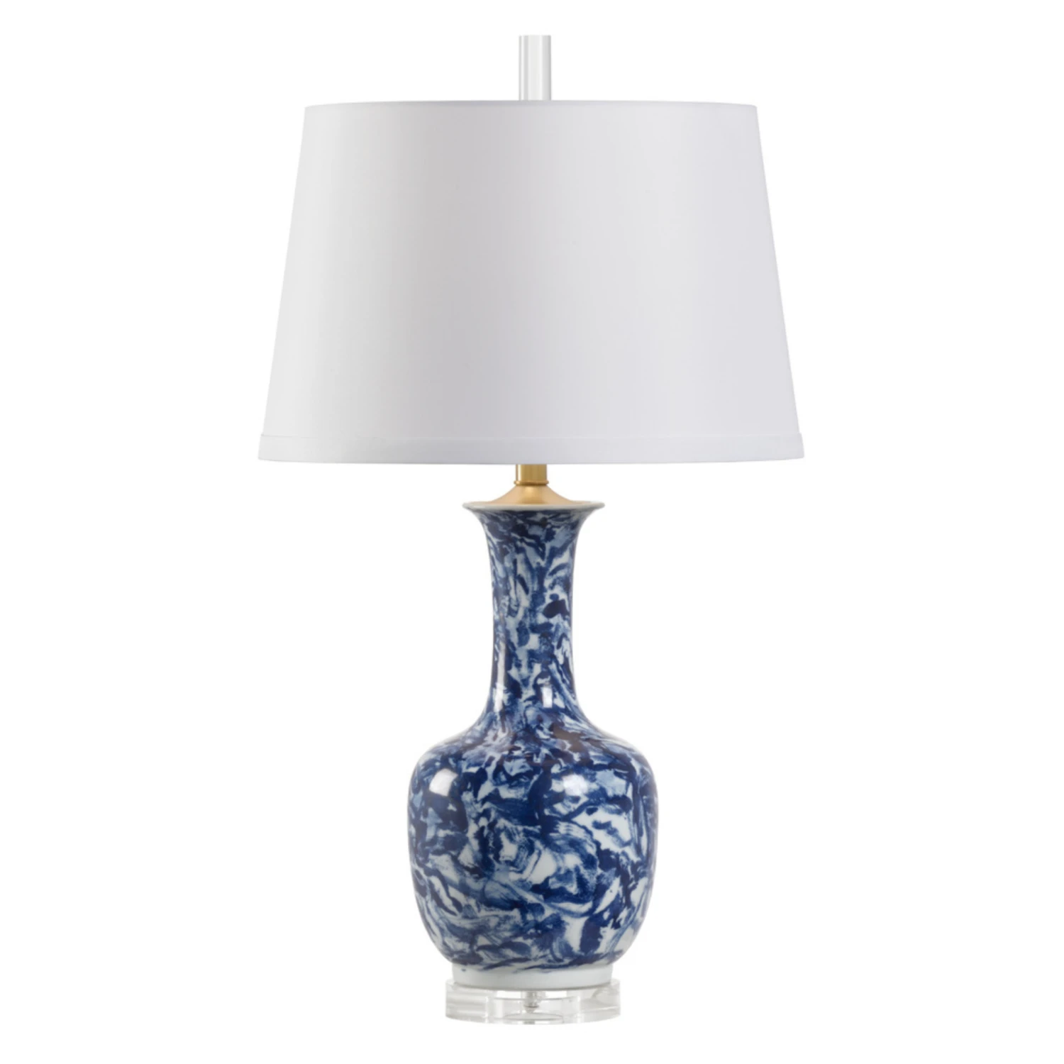 Ceramic Blue Belle Lamp In Blue & White Glaze 1 Ceramic Blue Belle Lamp In Blue & White Glaze