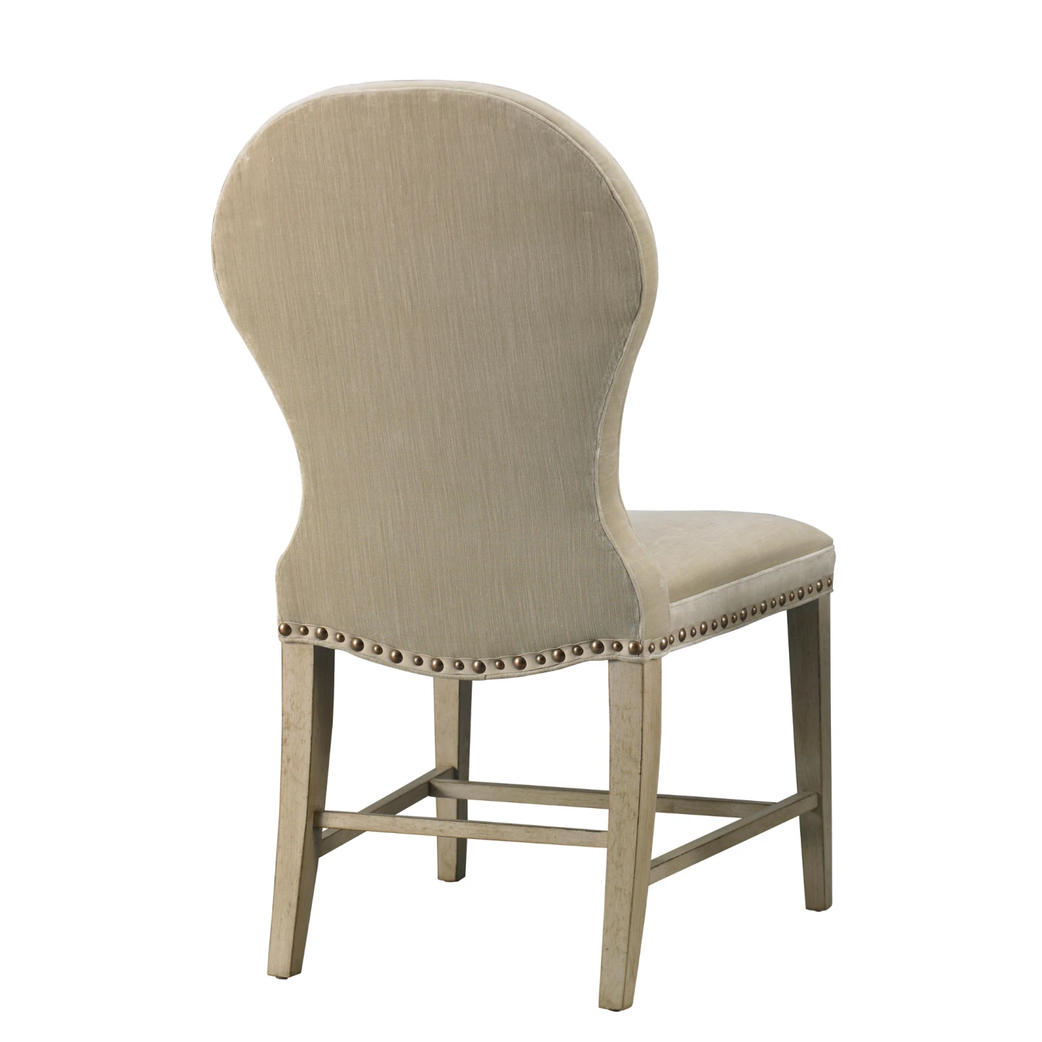 Button Back Upholstered Armless Dining Chair With Nail Trim 3 Button Back Upholstered Armless Dining Chair With Nail Trim - Image 3