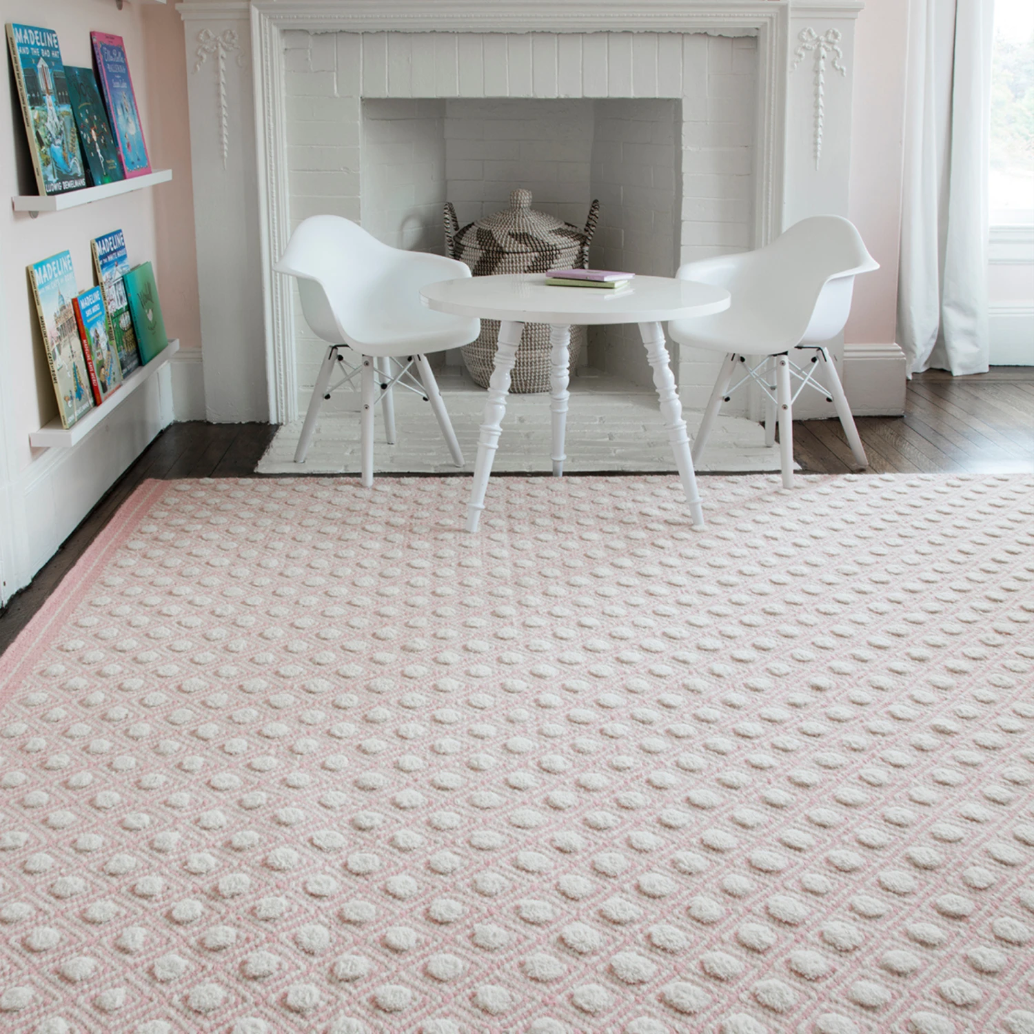 Langdon Windsor Pink Hand Woven Wool Area Rug 2 Langdon Windsor Pink Hand Woven Wool Area Rug - Image 2