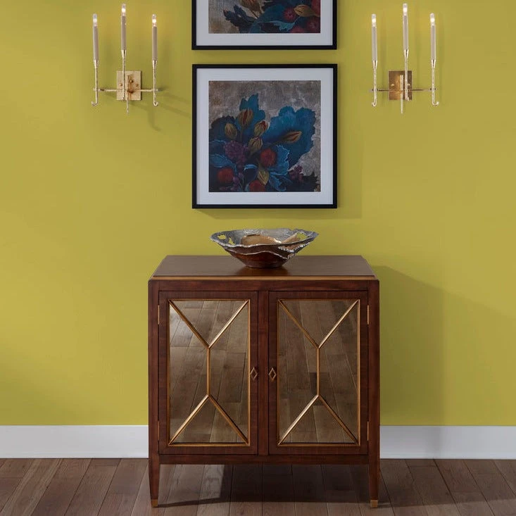 Amanda Walnut Cabinet With Brass And Mirror Features 3 Amanda Walnut Cabinet With Brass And Mirror Features - Image 3