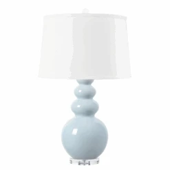 Virginia Lamp With Nickel In Glacial Mist