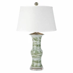 Princess Mantel Vase Lamp With Green Scene
