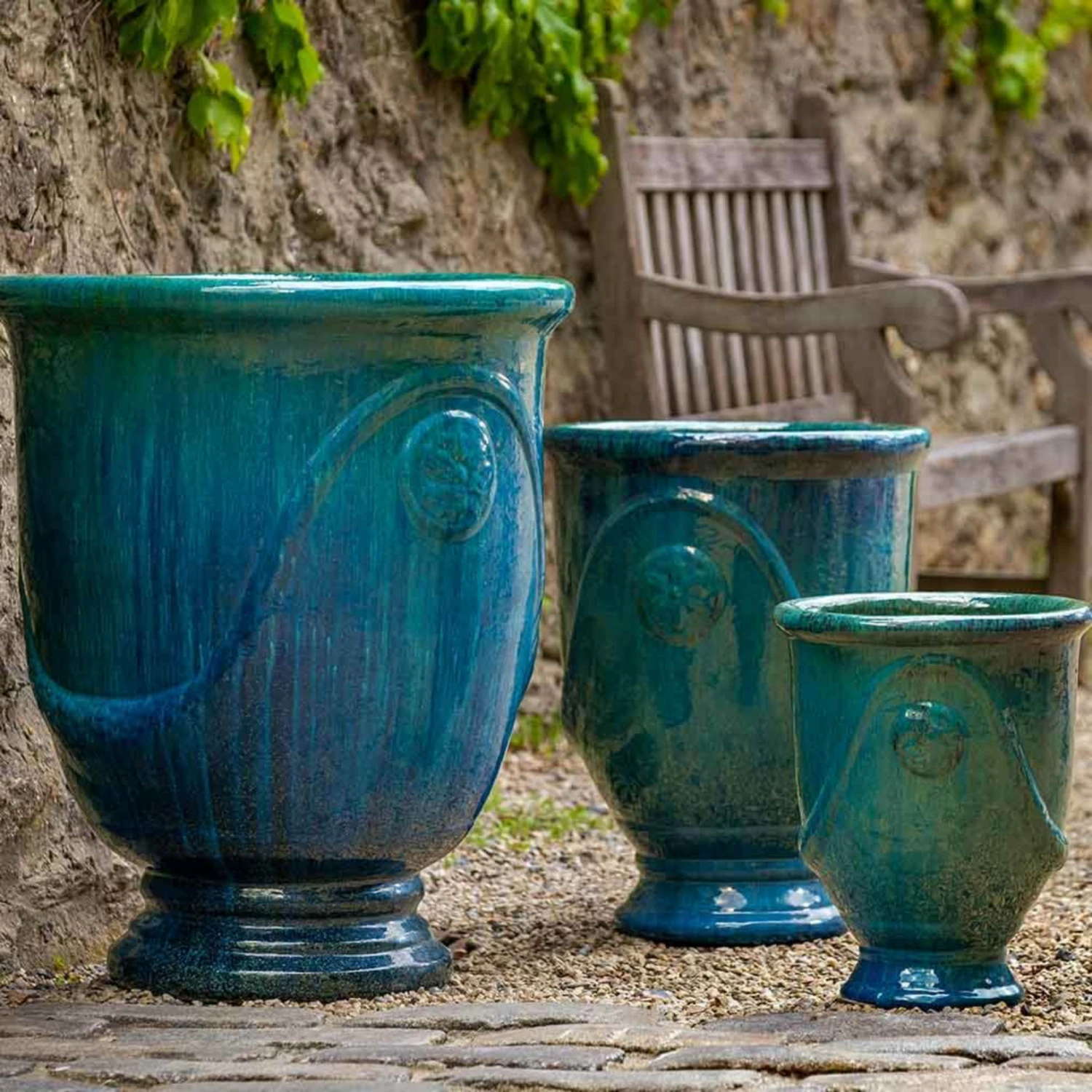 Set Of Three Anduze Urn Planters In Mediterranean 3 Set Of Three Anduze Urn Planters In Mediterranean - Image 3