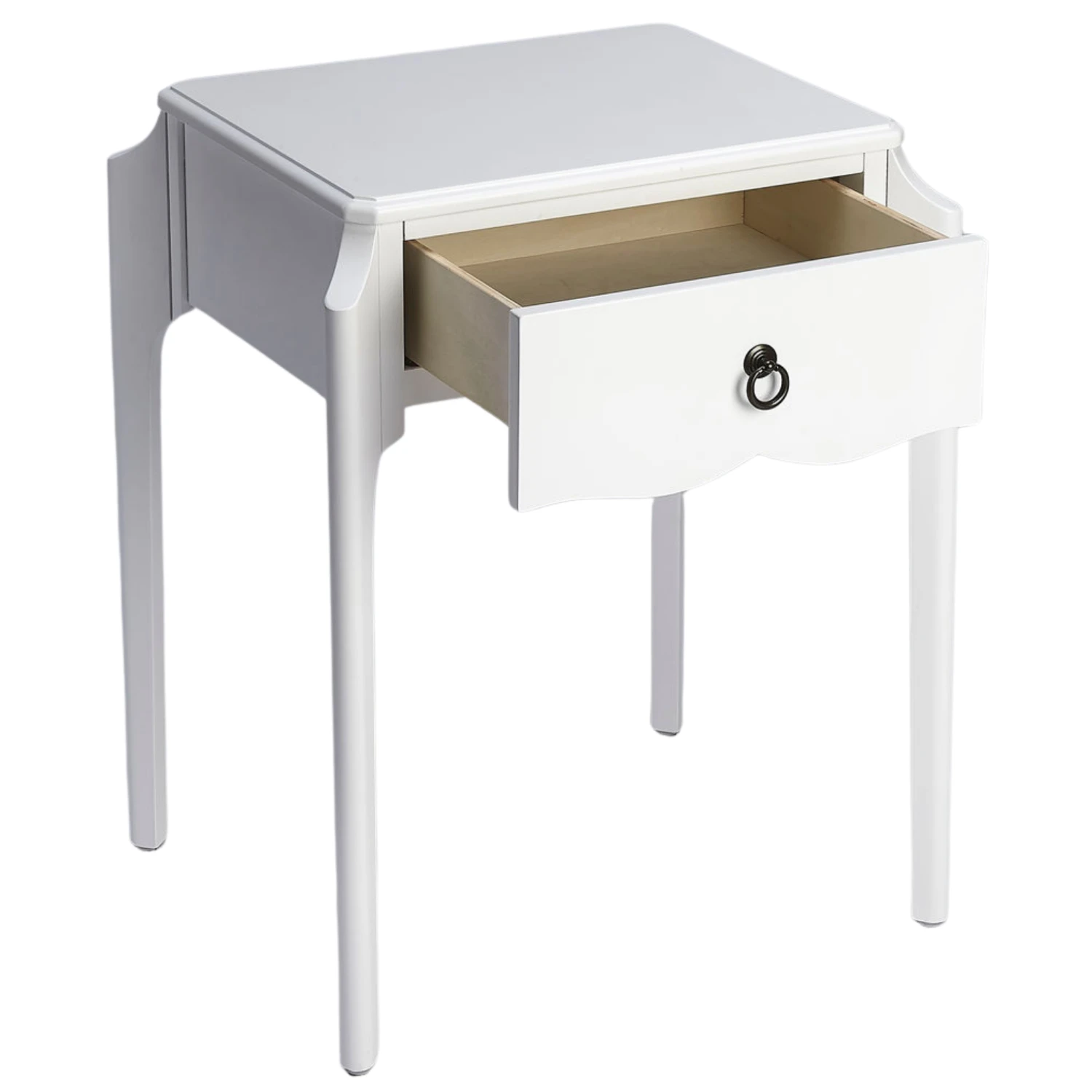 Wilshire One Drawer Traditional Nightstand In White 5 Wilshire One Drawer Traditional Nightstand In White - Image 5
