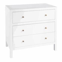 Nora Three Drawer Dresser In White