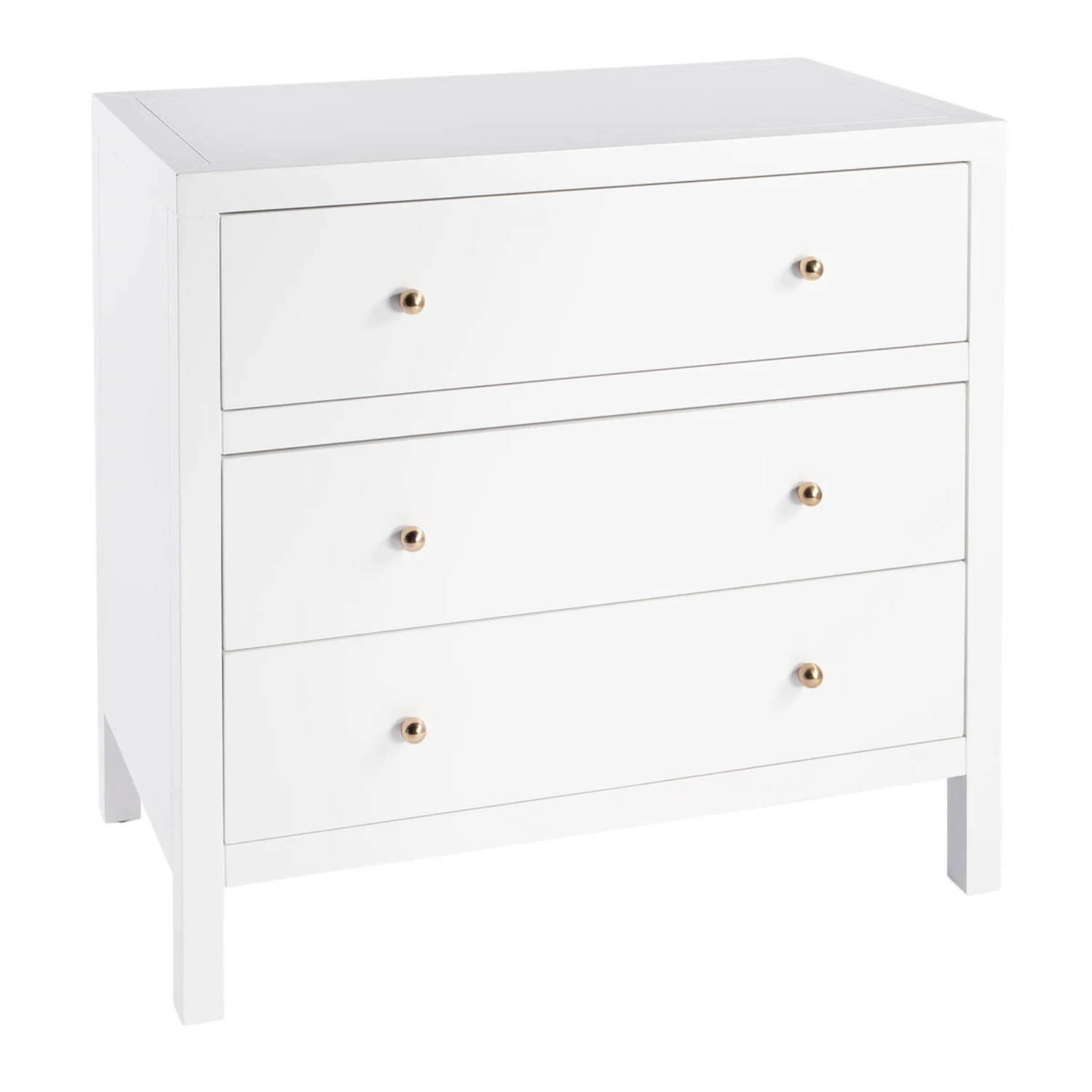 Nora Three Drawer Dresser In White 1 Nora Three Drawer Dresser In White