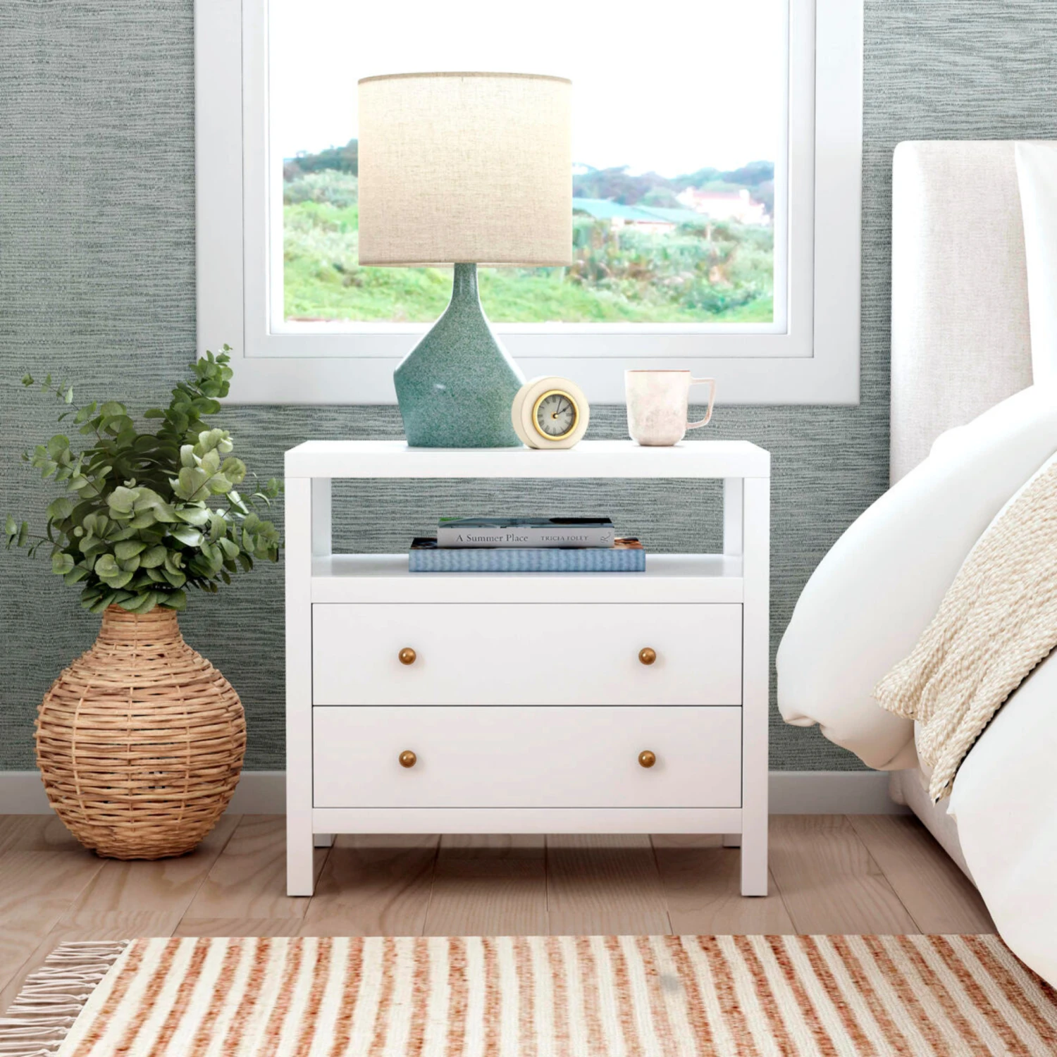 Nora Two Drawer Nighstand In White 2 Nora Two Drawer Nighstand In White - Image 2