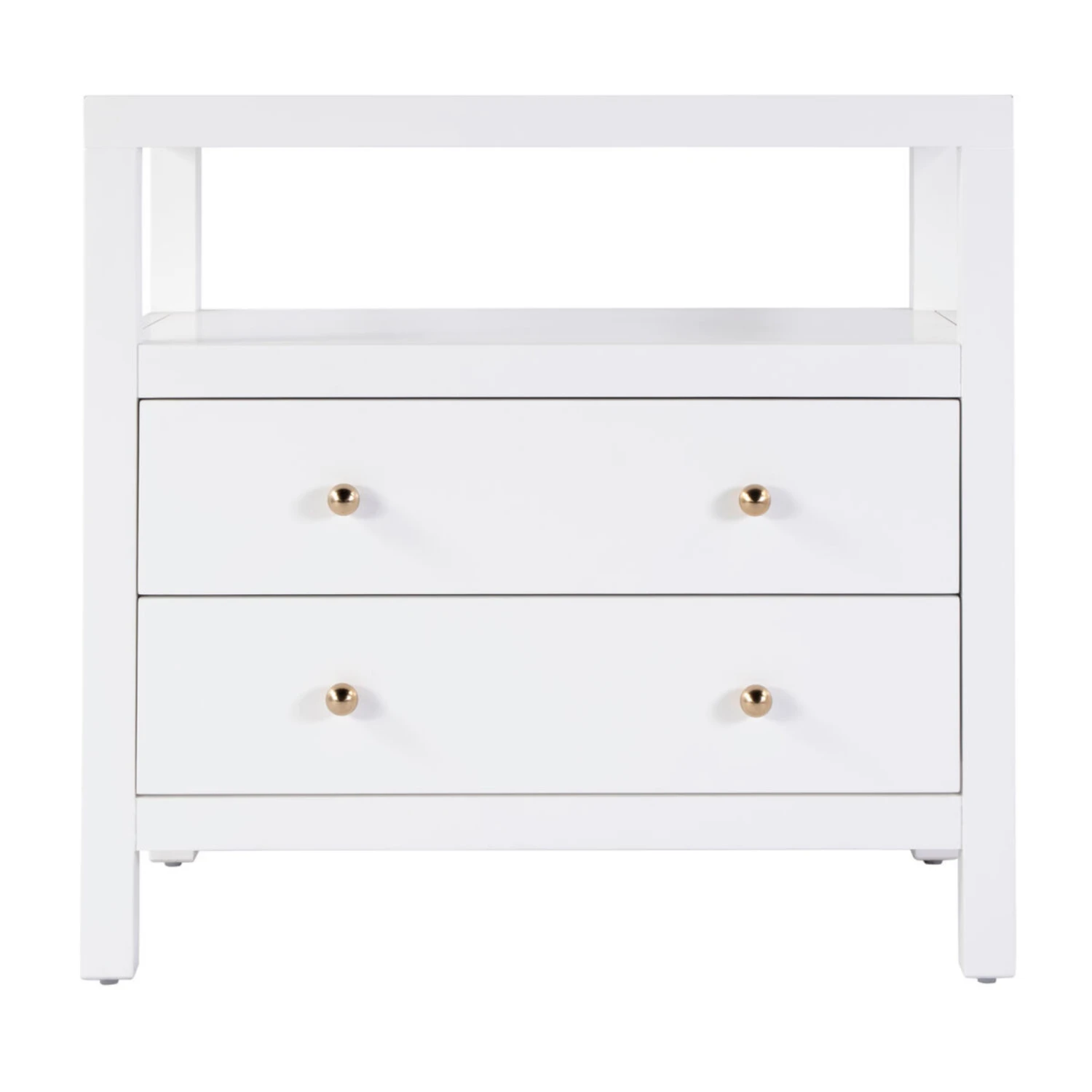 Nora Two Drawer Nighstand In White 1 Nora Two Drawer Nighstand In White