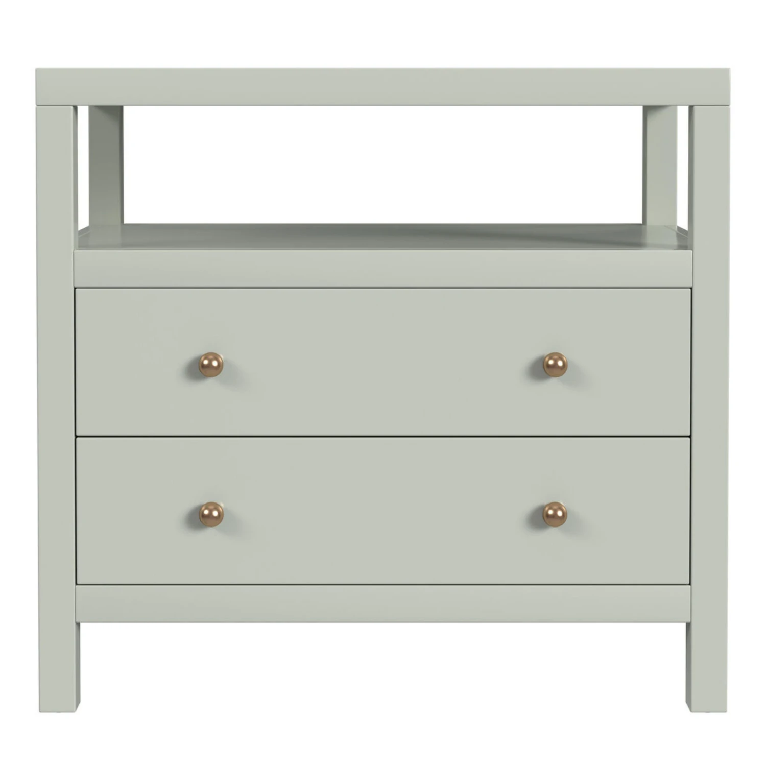 Nora Two Drawer Nighstand In Sage Green 1 Nora Two Drawer Nighstand In Sage Green