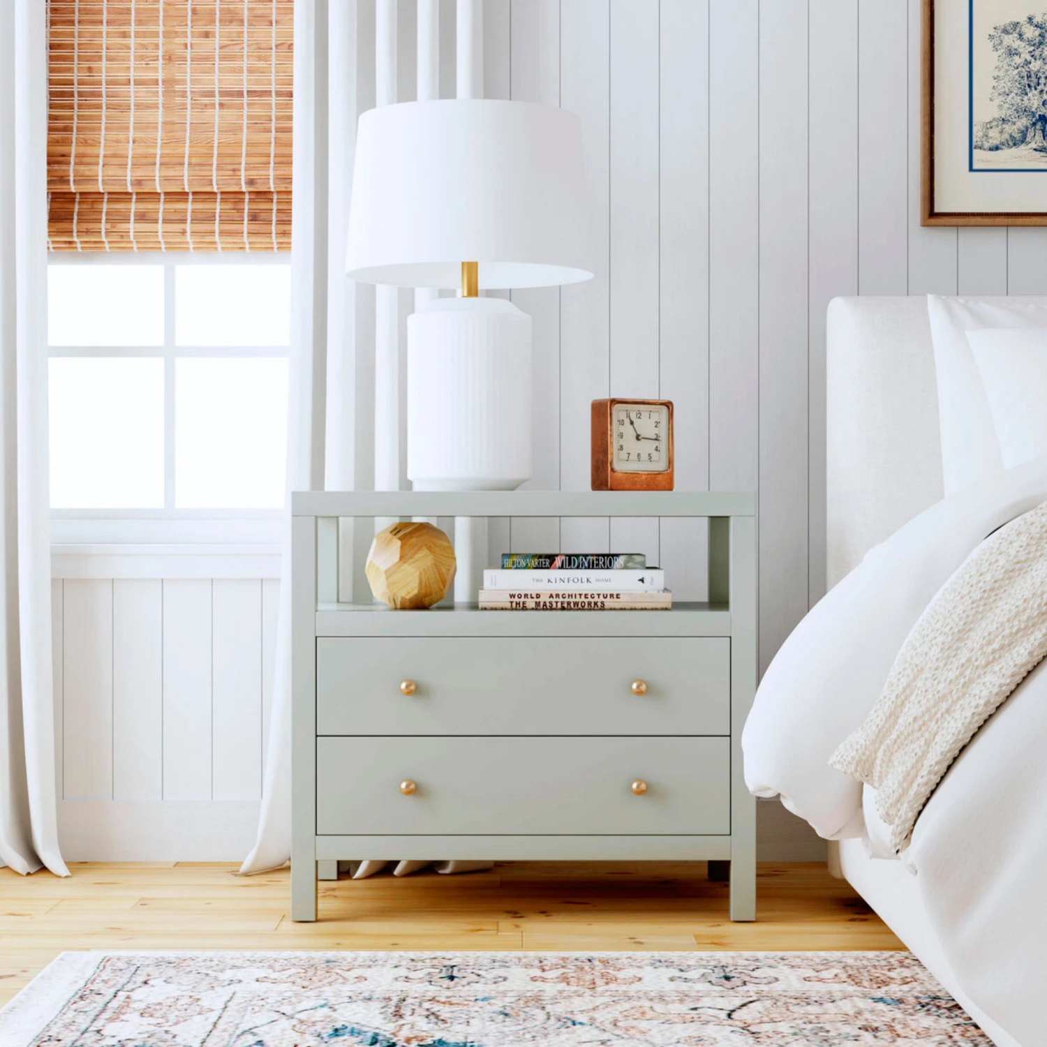 Nora Two Drawer Nighstand In Sage Green 2 Nora Two Drawer Nighstand In Sage Green - Image 2