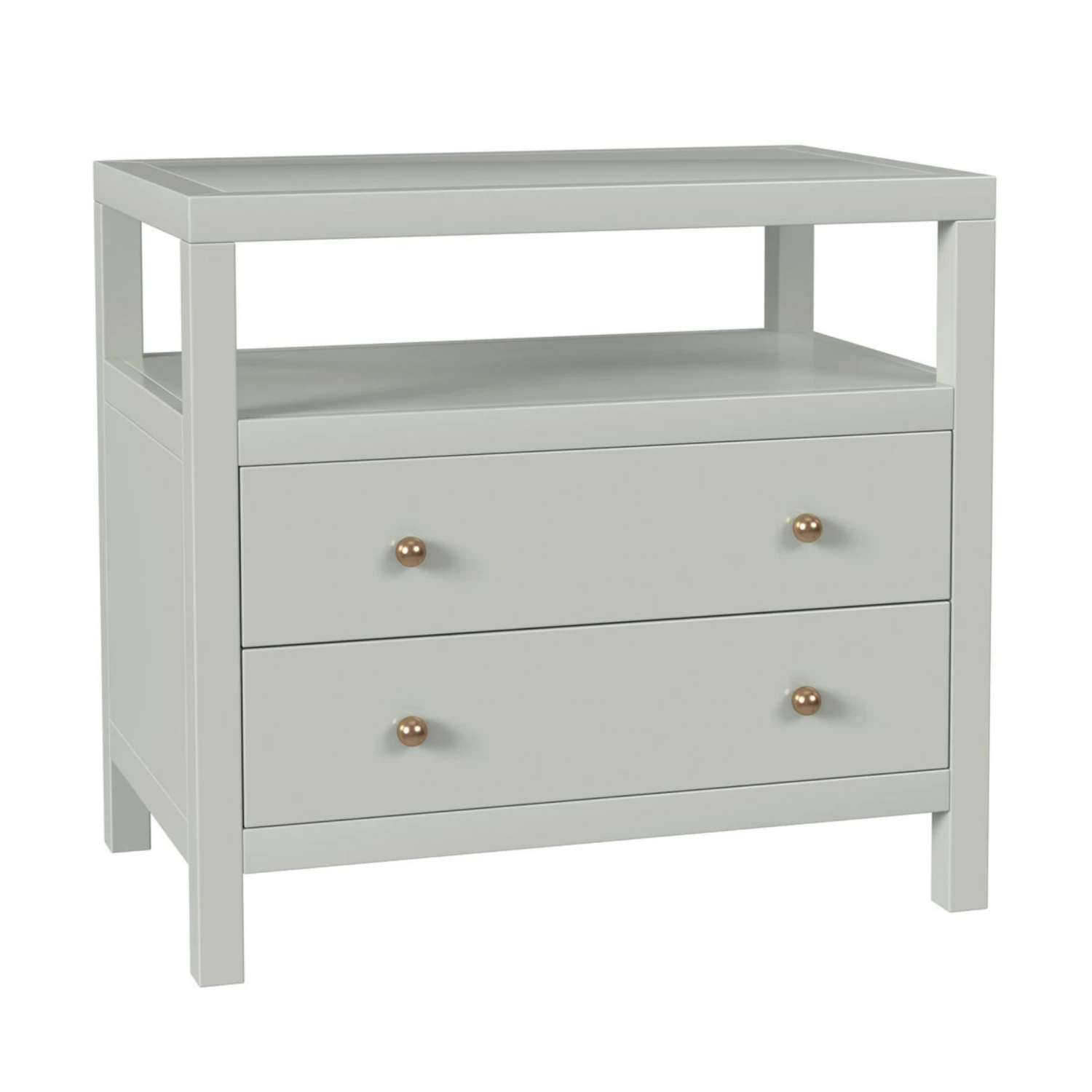 Nora Two Drawer Nighstand In Sage Green 3 Nora Two Drawer Nighstand In Sage Green - Image 3