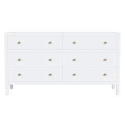 Nora Six Drawer Dresser In White
