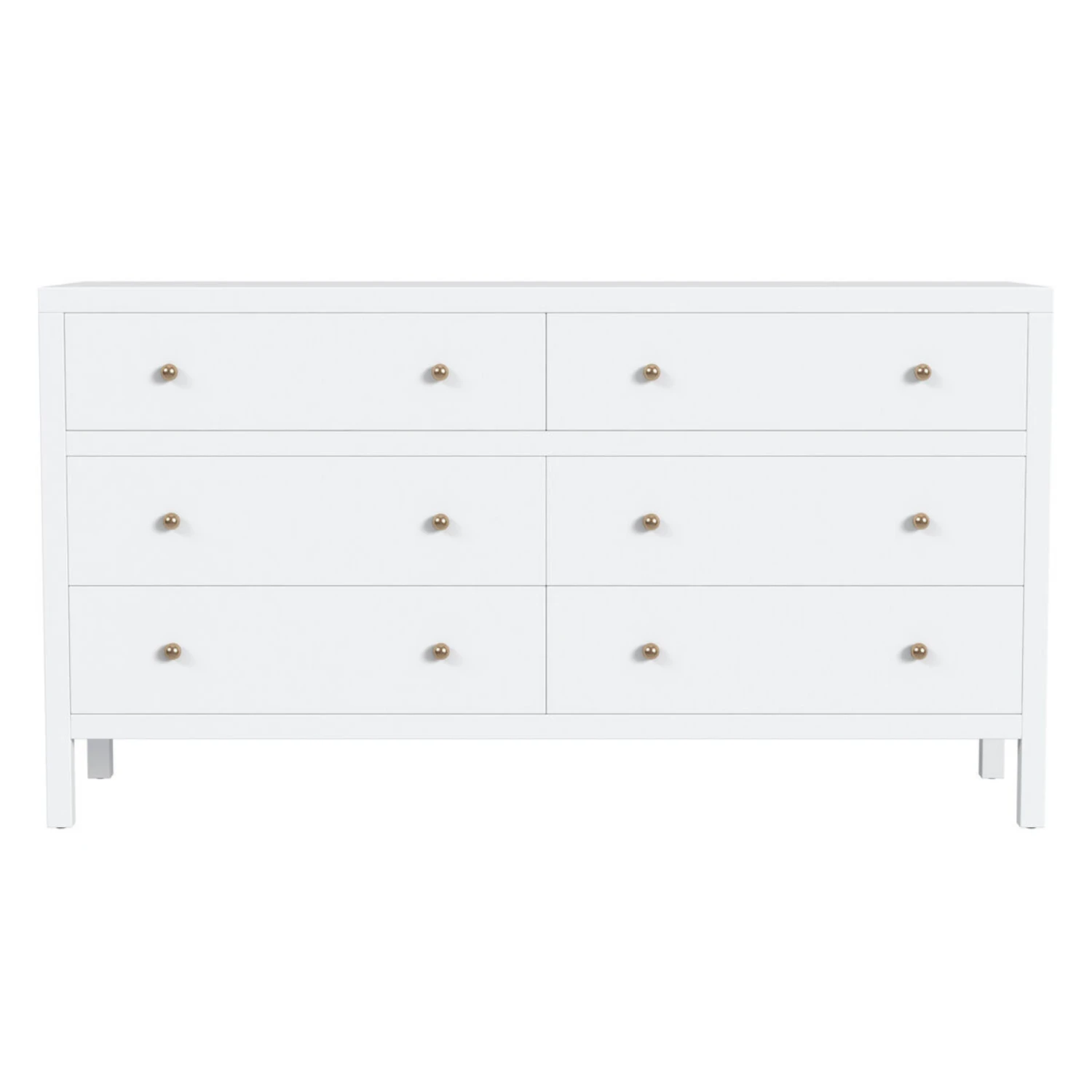 Nora Six Drawer Dresser In White 1 Nora Six Drawer Dresser In White