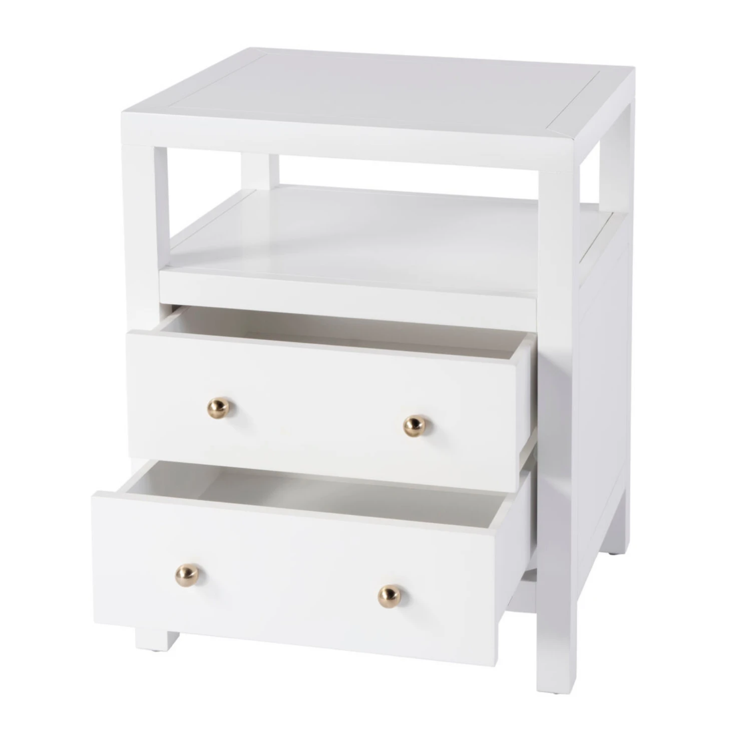 Nora Two Drawer Nightstand With Open Shelf 3 Nora Two Drawer Nightstand With Open Shelf - Image 3