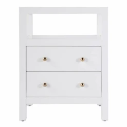 Nora Two Drawer Nightstand With Open Shelf