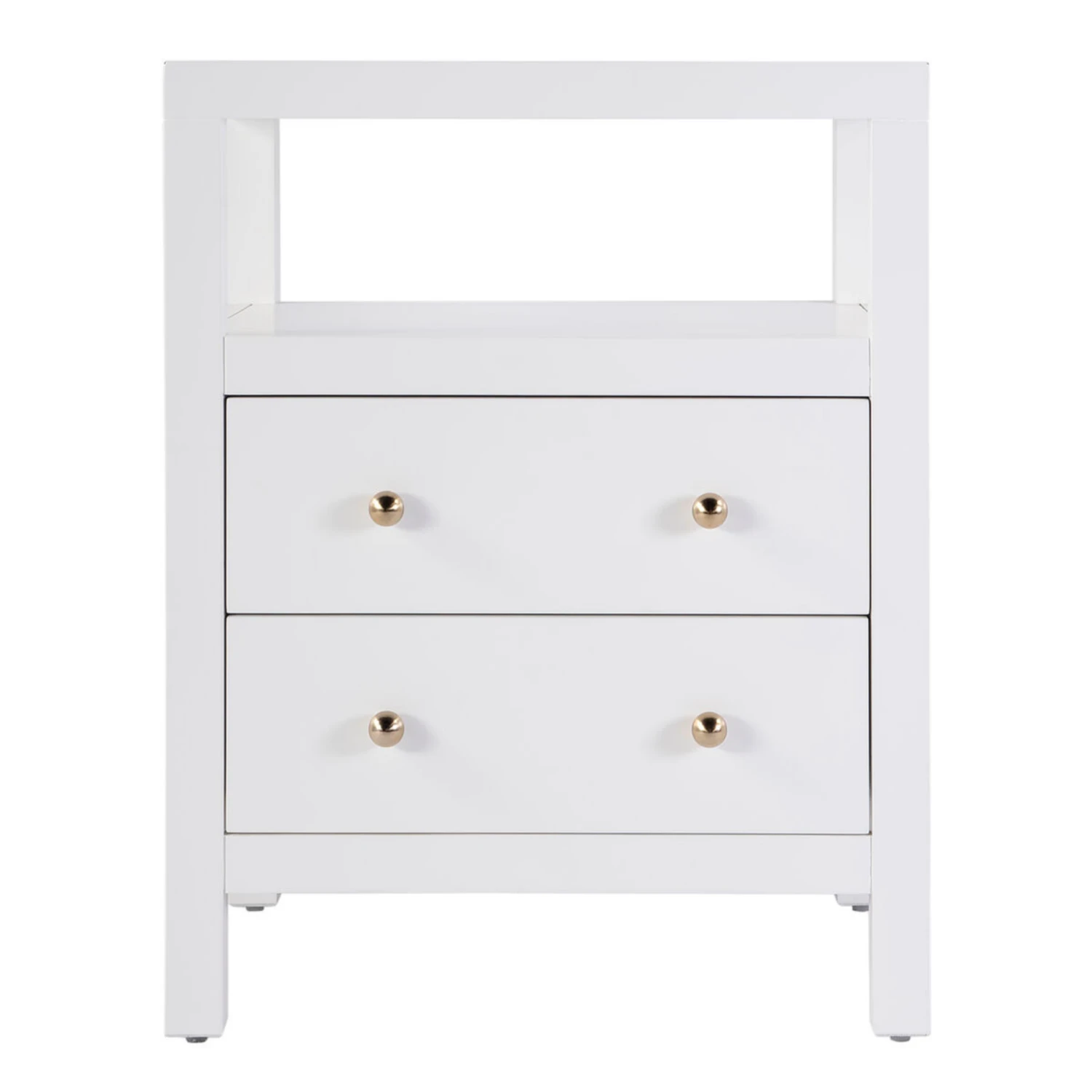 Nora Two Drawer Nightstand With Open Shelf 1 Nora Two Drawer Nightstand With Open Shelf
