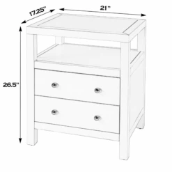 Nora Two Drawer Nightstand With Open Shelf 22 Nora Two Drawer Nightstand With Open Shelf -Famous Furniture Store 5734304 7