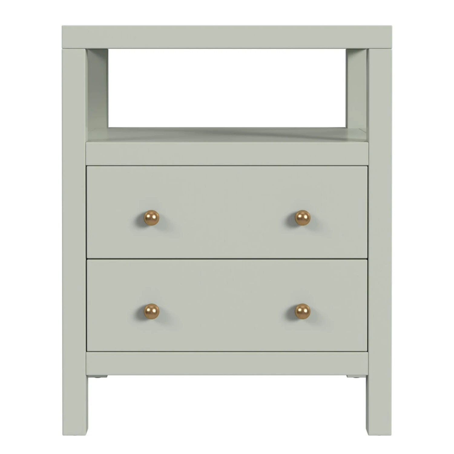 Nora Two Drawer Nightstand With Open Shelf 9 Nora Two Drawer Nightstand With Open Shelf - Image 9