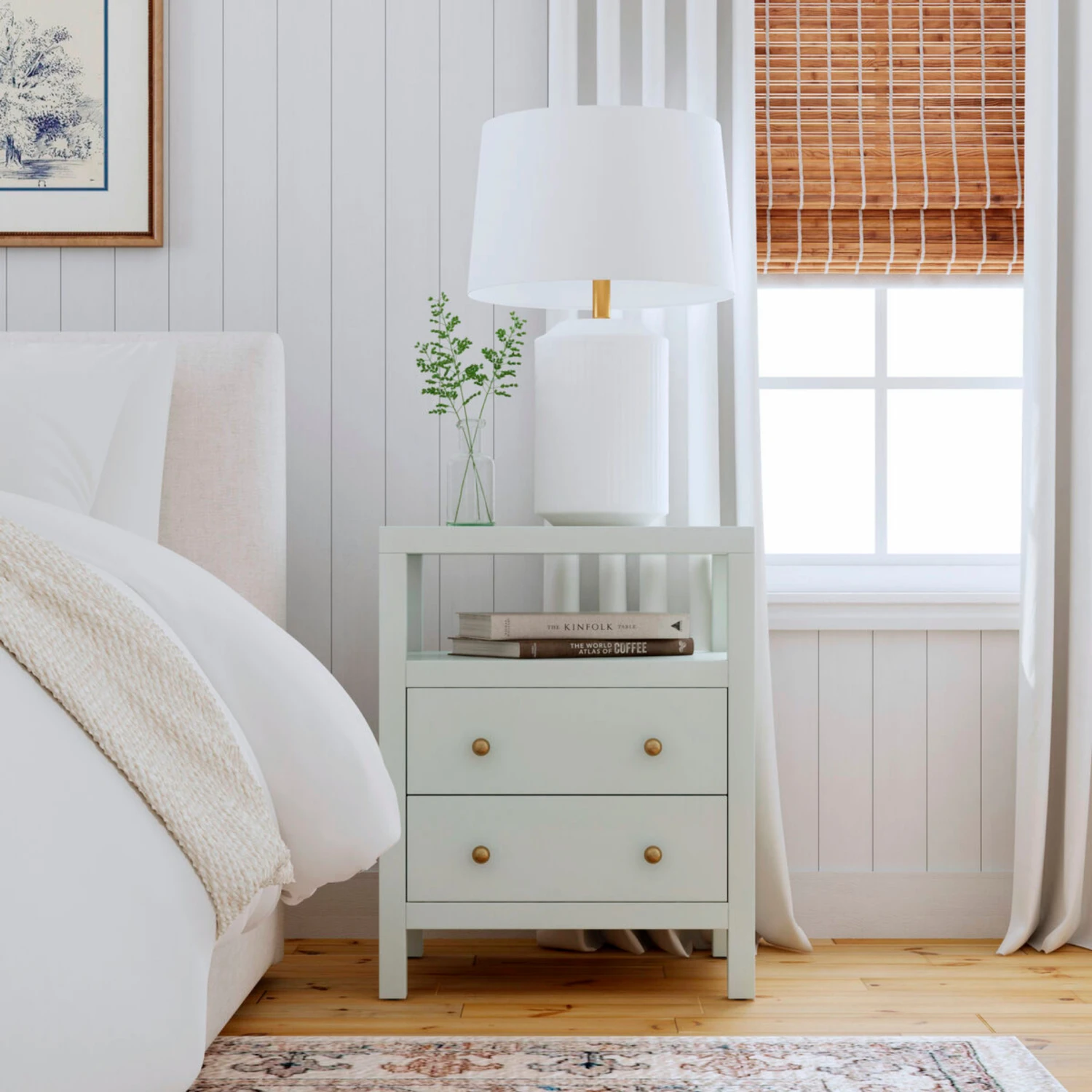 Nora Two Drawer Nightstand With Open Shelf 10 Nora Two Drawer Nightstand With Open Shelf - Image 10