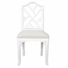Chippendale Style Bamboo Dining Chair In White Lacquer